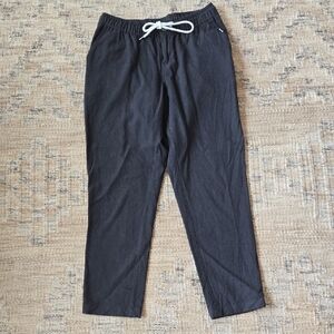 Women's Grey Ankle Pants with Drawstring